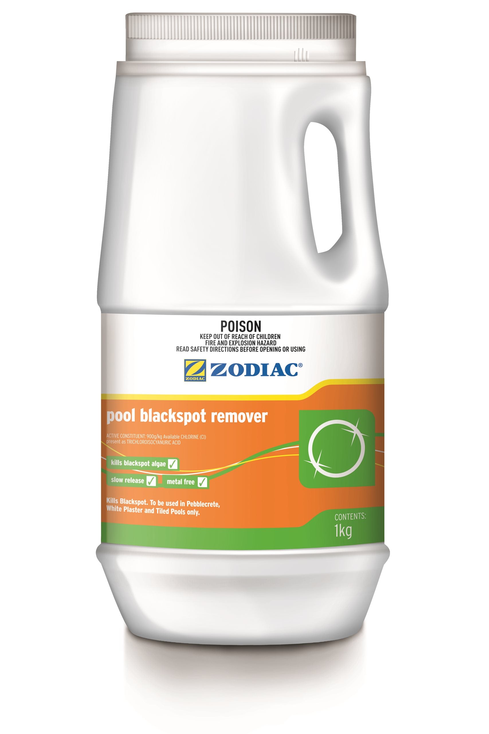 Zodiac pool blackspot remover container