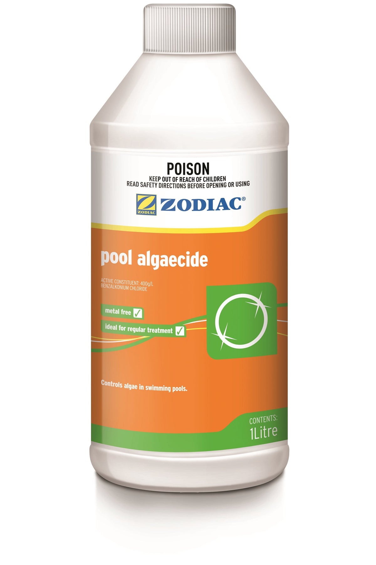 Bottle of Zodiac pool algaecide